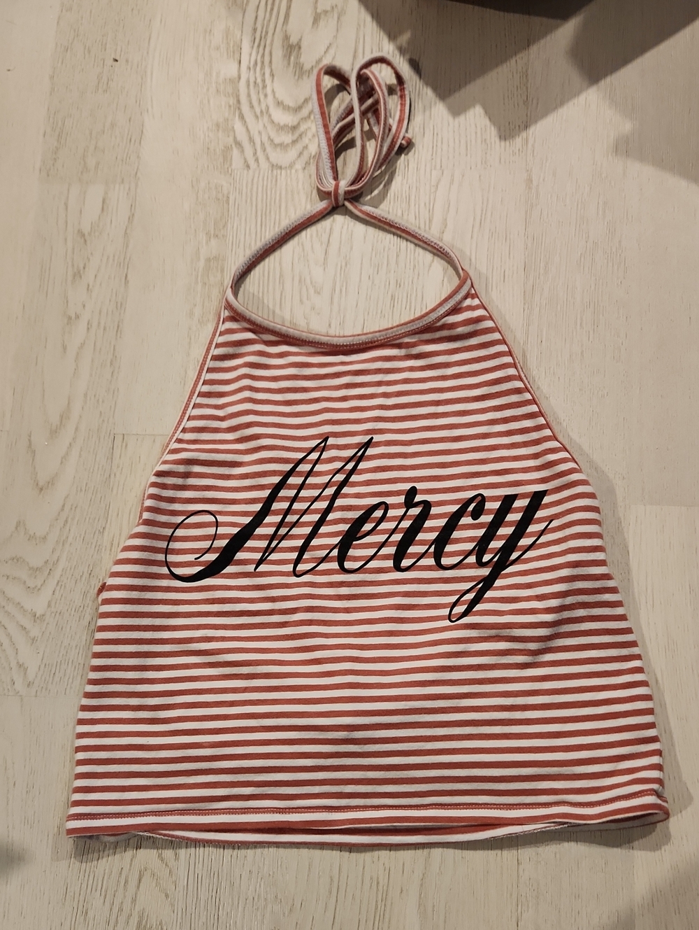 Rust and White Striped Top